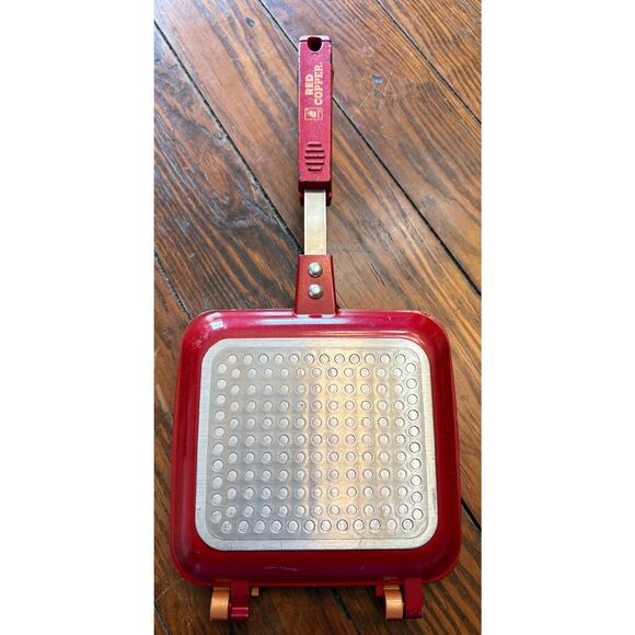 Flipwich Panini Maker Red Copper Non-Stick Stovetop Campfire Grill Sandwich - Picture 1 of 5